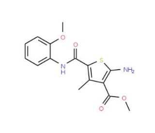 Methyl 2-amino-5-{[(2-methoxyphenyl)amino]-carbonyl}-4-methylthiophene-3-carboxylate - chemical structure image