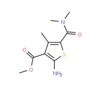Methyl 2-amino-5-[(dimethylamino)carbonyl]-4-methylthiophene-3-carboxylate (CAS 350996-95-1) - chemical structure image