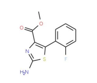 Methyl 2-amino-5-(2-fluorophenyl)-1,3-thiazole-4-carboxylate (CAS 886361-38-2) - chemical structure image