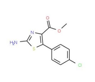 Methyl 2-amino-5-(4-chlorophenyl)-1,3-thiazole-4-carboxylate (CAS 127918-92-7) - chemical structure image