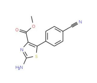 Methyl 2-amino-5-(4-cyanophenyl)-1,3-thiazole-4-carboxylate - chemical structure image