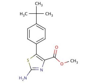 Methyl 2-amino-5-[4-(tert-butyl)phenyl]-1,3-thiazole-4-carboxylate (CAS 886361-34-8) - chemical structure image