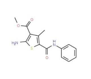 Methyl 2-amino-5-(anilinocarbonyl)-4-methylthiophene-3-carboxylate - chemical structure image