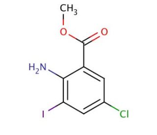 Methyl 2-amino-5-chloro-3-iodobenzoate (CAS 289039-84-5) - chemical structure image