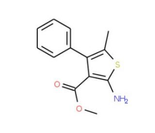 methyl 2-amino-5-methyl-4-phenylthiophene-3-carboxylate (CAS 350988-88-4) - chemical structure image