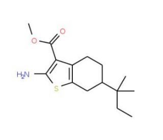 Methyl 2-amino-6-(1,1-dimethylpropyl)-4,5,6,7-tetrahydro-1-benzothiophene-3-carboxylate - chemical structure image