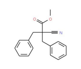 Methyl 2-benzyl-2-cyano-3-phenylpropanoate (CAS 42550-72-1) - chemical structure image