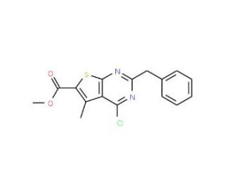 methyl 2-benzyl-4-chloro-5-methylthieno[2,3-d]pyrimidine-6-carboxylate - chemical structure image