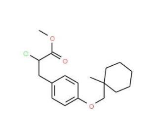 Methyl 2-Chloro-3-[4-(1-methylcyclohexylmethoxy)phenyl] Propionate (CAS 85003-07-2) - chemical structure image