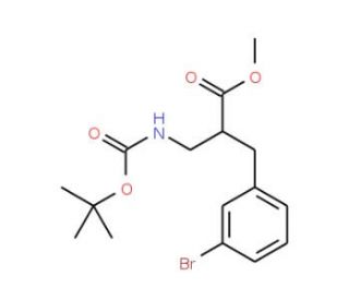 Methyl 2-N-Boc-2-aminomethyl-3-(3-bromo-phenyl)-propionate (CAS 886366-58-1) - chemical structure image