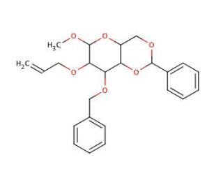Methyl 2-O-Allyl-3-O-benzyl-4,6-O-benzylidene-&alpha;-D-mannopyranoside (CAS 210297-54-4) - chemical structure image