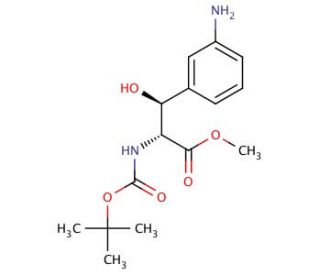 methyl (2R,3S)-3-(3-aminophenyl)-2-[(tert-butoxycarbonyl)amino]-3-hydroxypropanoate - chemical structure image