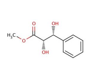 Methyl (2S,3R)-(&minus;)-2,3-dihydroxy-3-phenylpropionate (CAS 124649-67-8) - chemical structure image