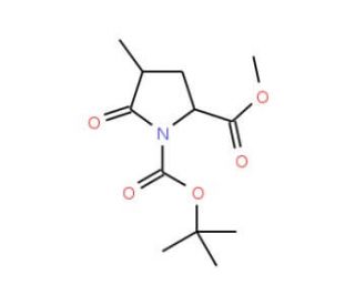 Methyl (2S,4S)-1-(tert-butoxycarbonyl)-4-methylpyroglutamate (CAS 196394-48-6) - chemical structure image