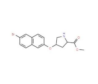 Methyl (2S,4S)-4-[(6-bromo-2-naphthyl)oxy]-2-pyrrolidinecarboxylate - chemical structure image