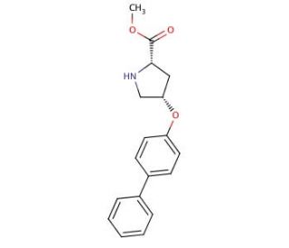 Methyl (2S,4S)-4-([1,1&prime;-biphenyl]-4-yloxy)-2-pyrrolidinecarboxylate - chemical structure image
