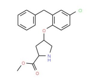 Methyl (2S,4S)-4-(2-benzyl-4-chlorophenoxy)-2-pyrrolidinecarboxylate - chemical structure image