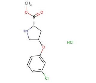 Methyl (2S,4S)-4-(3-chlorophenoxy)-2-pyrrolidinecarboxylate hydrochloride - chemical structure image