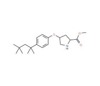 Methyl (2S,4S)-4-[4-(1,1,3,3-tetramethylbutyl)-phenoxy]-2-pyrrolidinecarboxylate - chemical structure image
