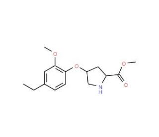 Methyl (2S,4S)-4-(4-ethyl-2-methoxyphenoxy)-2-pyrrolidinecarboxylate - chemical structure image