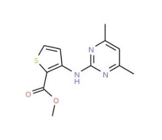 Methyl 3-[(4,6-dimethylpyrimidin-2-yl)amino]-thiophene-2-carboxylate (CAS 388565-75-1) - chemical structure image