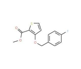 Methyl 3-[(4-fluorobenzyl)oxy]-2-thiophenecarboxylate (CAS 338417-95-1) - chemical structure image