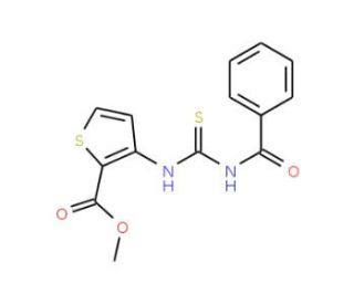 Methyl 3-{[(benzoylamino)carbothioyl]amino}-2-thiophenecarboxylate (CAS 178675-17-7) - chemical structure image