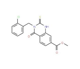 methyl 3-(2-chlorobenzyl)-2-mercapto-4-oxo-3,4-dihydroquinazoline-7-carboxylate - chemical structure image