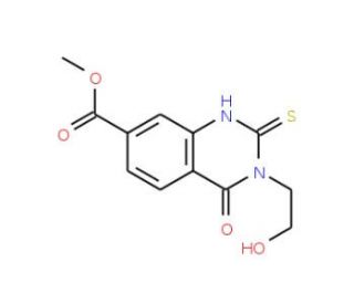 methyl 3-(2-hydroxyethyl)-2-mercapto-4-oxo-3,4-dihydroquinazoline-7-carboxylate - chemical structure image