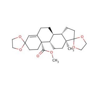 Methyl 3,3,17,17-Bis(ethylenedioxy)androst-5-en-19-oate (CAS 5696-45-7) - chemical structure image