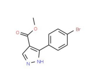 Methyl 3-(4-bromophenyl)pyrazole-4-carboxylate (CAS 1150163-77-1) - chemical structure image