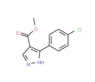 Methyl 3(5)-(4-chlorophenyl)-1H-pyrazole-4-carboxylate (CAS 135641-70-2) - chemical structure image