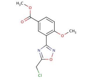 Methyl 3-[5-(chloromethyl)-1,2,4-oxadiazol-3-yl]-4-methoxybenzoate - chemical structure image