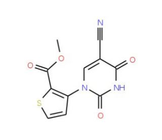 Methyl 3-[5-cyano-2,4-dioxo-3,4-dihydro-1(2H)-pyrimidinyl]-2-thiophenecarboxylate - chemical structure image