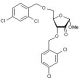 Methyl 3,5-di-O-(2,4-dichlorobenzyl)-2-keto-a-D-ribofuranoside (CAS 443642-30-6) - chemical structure image