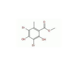 Methyl 3,5-dibromo-2,4-dihydroxy-6-methylbenzoate (CAS 715-33-3) - chemical structure image