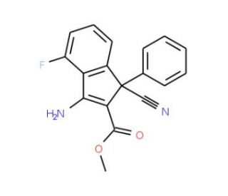 Methyl 3-amino-1-cyano-4-fluoro-1-phenyl-1H-indene-2-carboxylate - chemical structure image