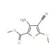 Methyl 3-amino-4-cyano-5-(methylthio)thiophene-2-carboxylate (CAS 129332-45-2) - chemical structure image