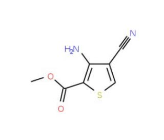 Methyl 3-amino-4-cyanothiophene-2-carboxylate (CAS 102123-28-4) - chemical structure image