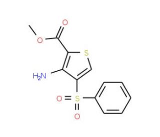 Methyl 3-amino-4-(phenylsulphonyl)thiophene-2-carboxylate (CAS 175201-55-5) - chemical structure image