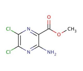 Methyl 3-amino-5,6-dichloro-2-pyrazinecarboxylate (CAS 1458-18-0) - chemical structure image