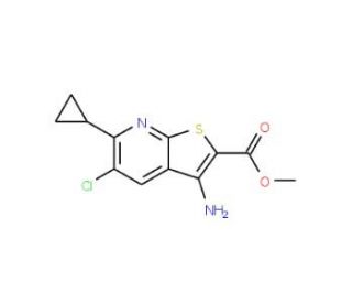 Methyl 3-amino-5-chloro-6-cyclopropylthieno-[2,3-b]pyridine-2-carboxylate - chemical structure image