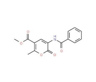 Methyl 3-(benzoylamino)-6-methyl-2-oxo-2H-pyran-5-carboxylate - chemical structure image