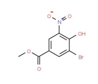 Methyl 3-bromo-4-hydroxy-5-nitrobenzoate (CAS 40258-72-8) - chemical structure image