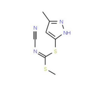 Methyl (3-methyl-1H-pyrazol-5-yl)cyanocarbonimidodithioate - chemical structure image