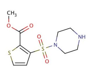 Methyl 3-(piperazin-1-ylsulfonyl)thiophene-2-carboxylate - chemical structure image