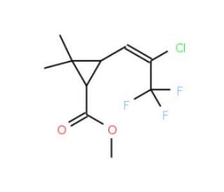Methyl 3-((Z)-2-Chloro-3,3,3-trifluoro-1-propenyl)-2,2-dimethylcyclopropancarboxylate (CAS 83376-83-4) - chemical structure i