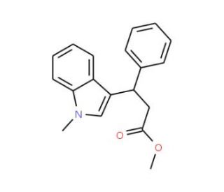 Methyl (3S)-(&plus;)-3-(methyl-1H-indol-3-yl)-3-phenylpropionate (CAS 429689-17-8) - chemical structure image
