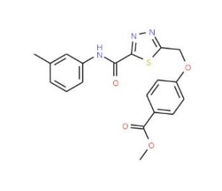 Methyl 4-[(5-{[(3-methylphenyl)amino]carbonyl}-1,3,4-thiadiazol-2-yl)methoxy]benzoate - chemical structure image