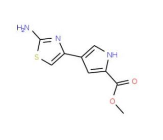 methyl 4-(2-amino-1,3-thiazol-4-yl)-1H-pyrrole-2-carboxylate - chemical structure image